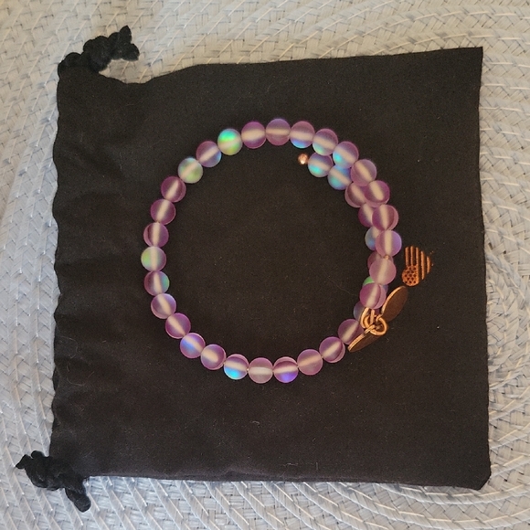 Alex and Ani Jewelry - Alex ☆ Ani Seaglass Beaded Wrap Bracelet, Amethyst